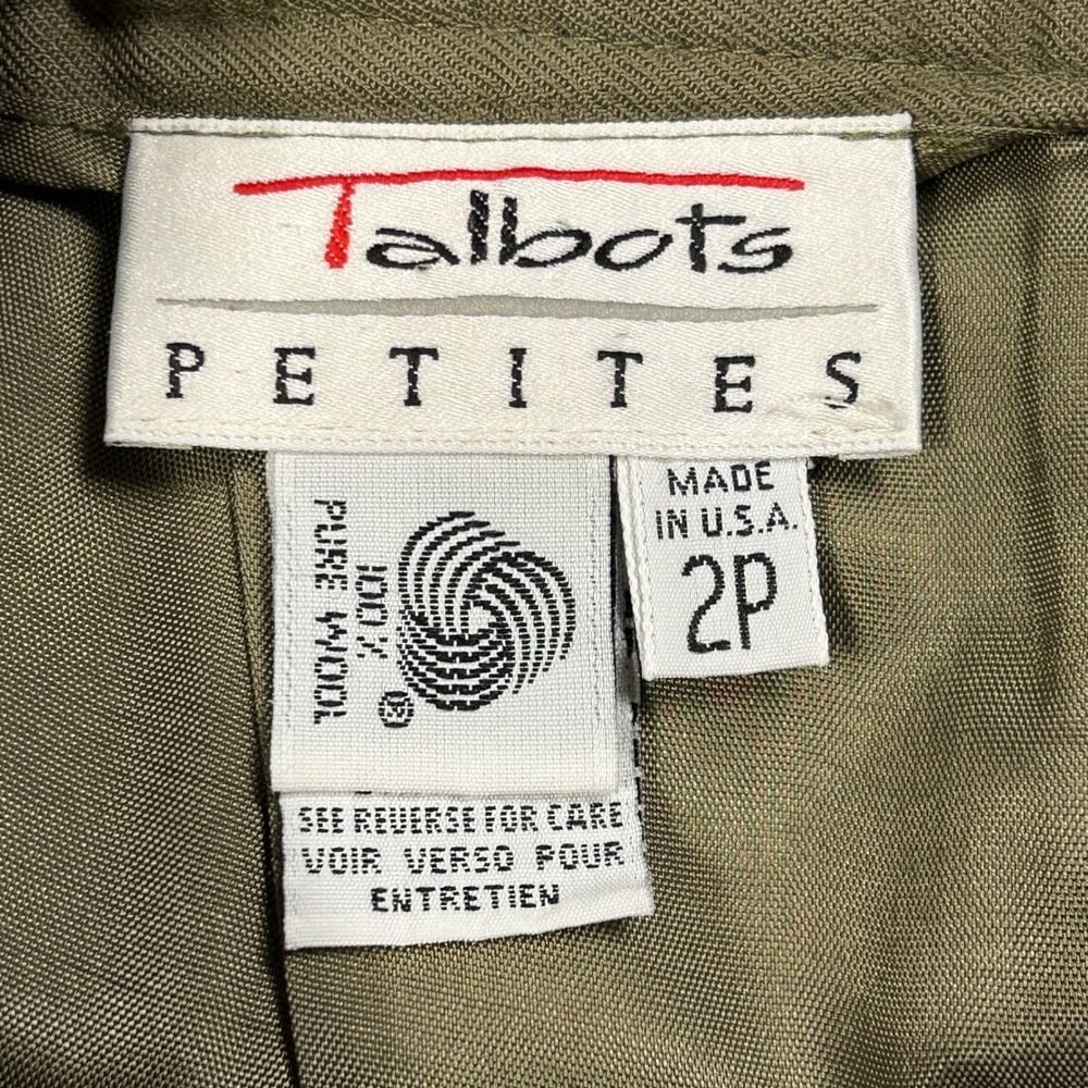 Vtg Talbots Wool Midi Skirt Size 2P Petite A Line Pockets Made in USA Tan Taupe - Picture 6 of 7